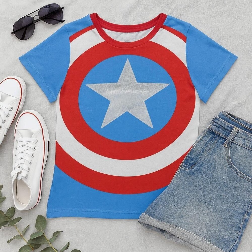 Marvel American Dream Woman's Fitted T-Shirt Halloween Party Costume NEW